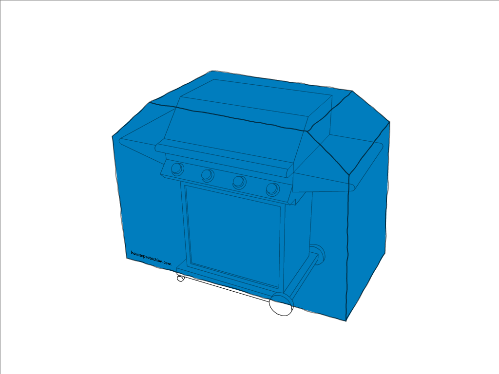 Housse de barbecue en Protect cover 705 670gr/m², toile PVC Etanche Bleu clair
