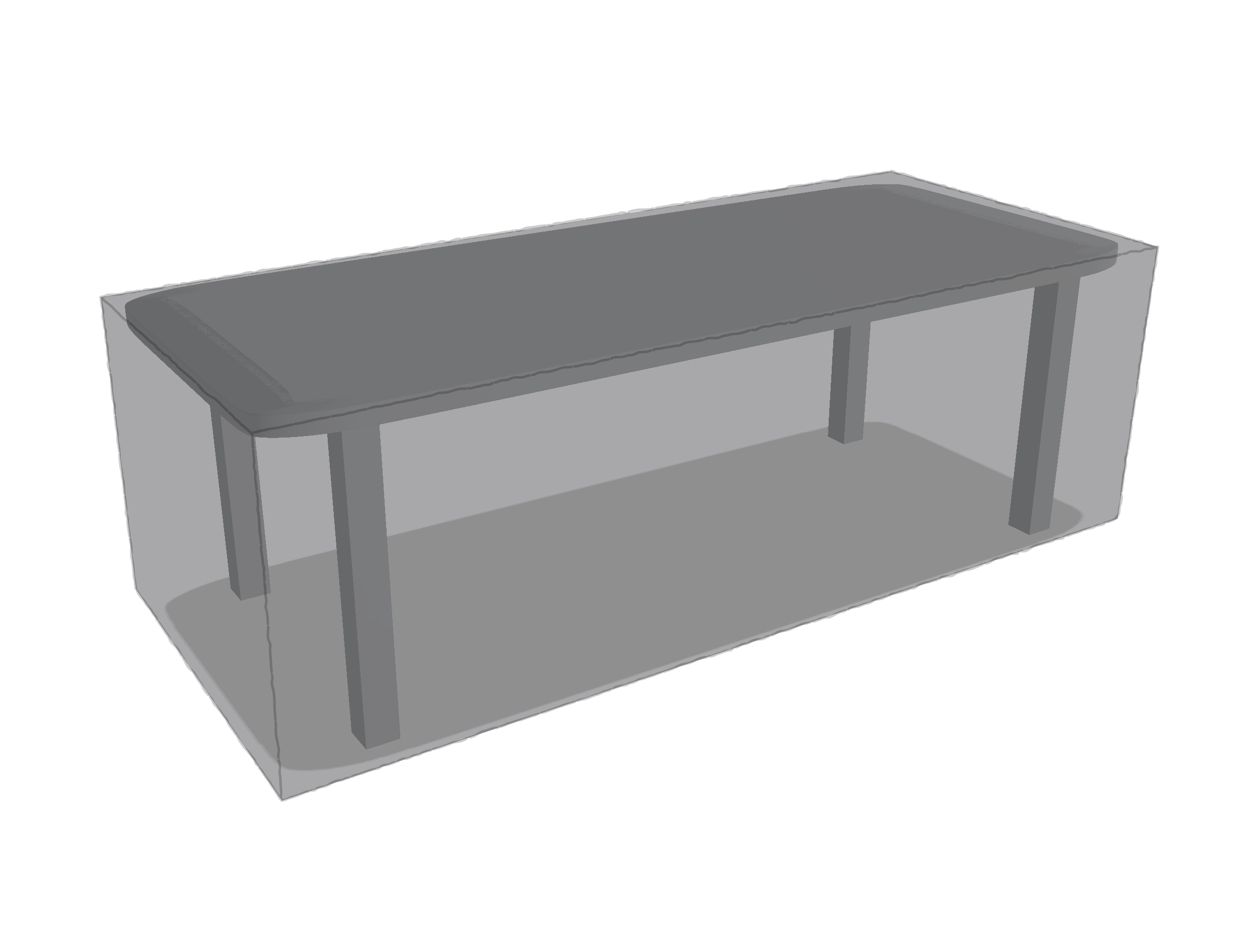 Table de jardin rectangle en Soltis Perform 92 Béton
