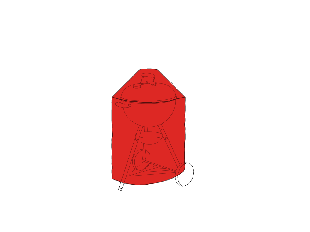 Housse de barbecue Barbecook Barbecue à charbon MAJOR en Protect cover 705 670gr/m², toile PVC Etanche Rouge RAL 3002