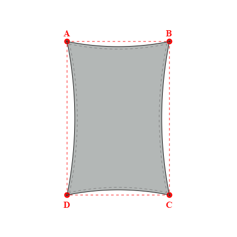 Voile d'ombrage rectangle en Soltis Lounge 96 Galet 96-2171 - 200x300m