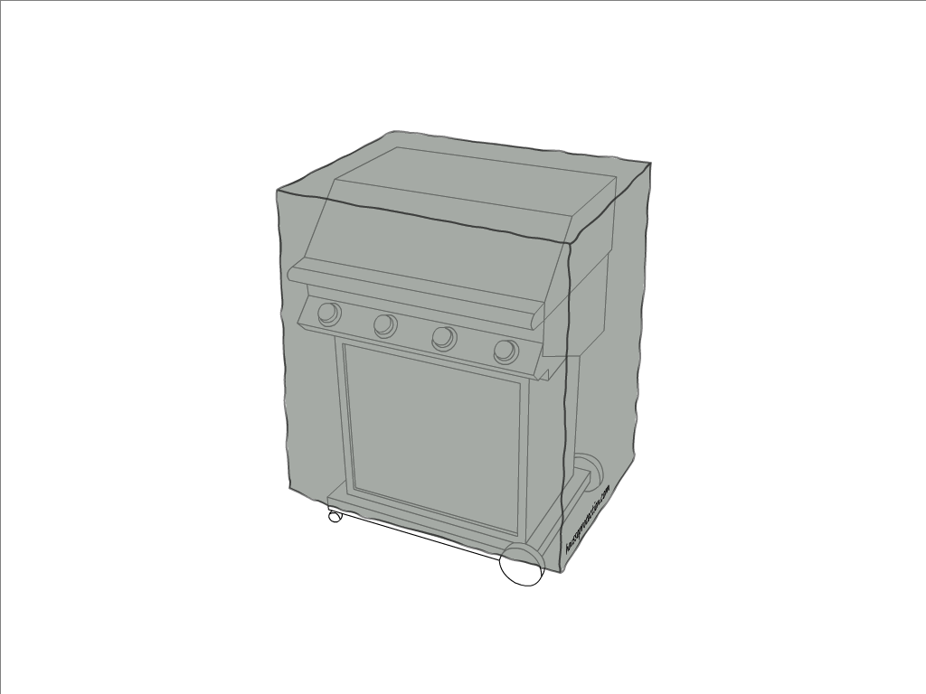 Housse de barbecue   en Protect cover 705 670gr/m², toile PVC Etanche Gris clair RAL 7038