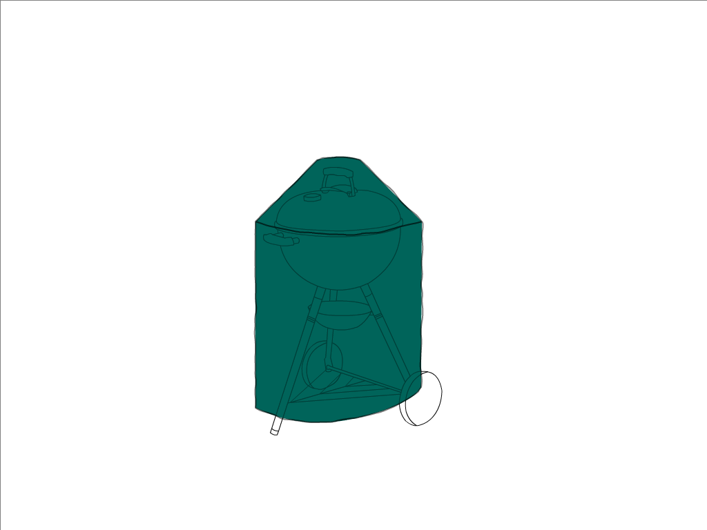 Housse de barbecue en Protect cover 705 670gr/m², toile PVC Etanche Vert industrie RAL 6026