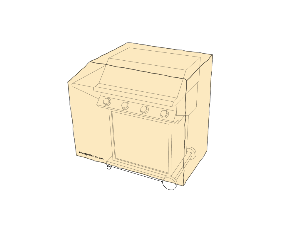 Housse de barbecue en Protect cover 705 670gr/m², toile PVC Etanche Beige ral 1015