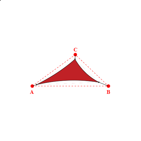 Voile d'ombrage triangle en Soltis Lounge 96 Rouge - 4,08x2,17x3,02m