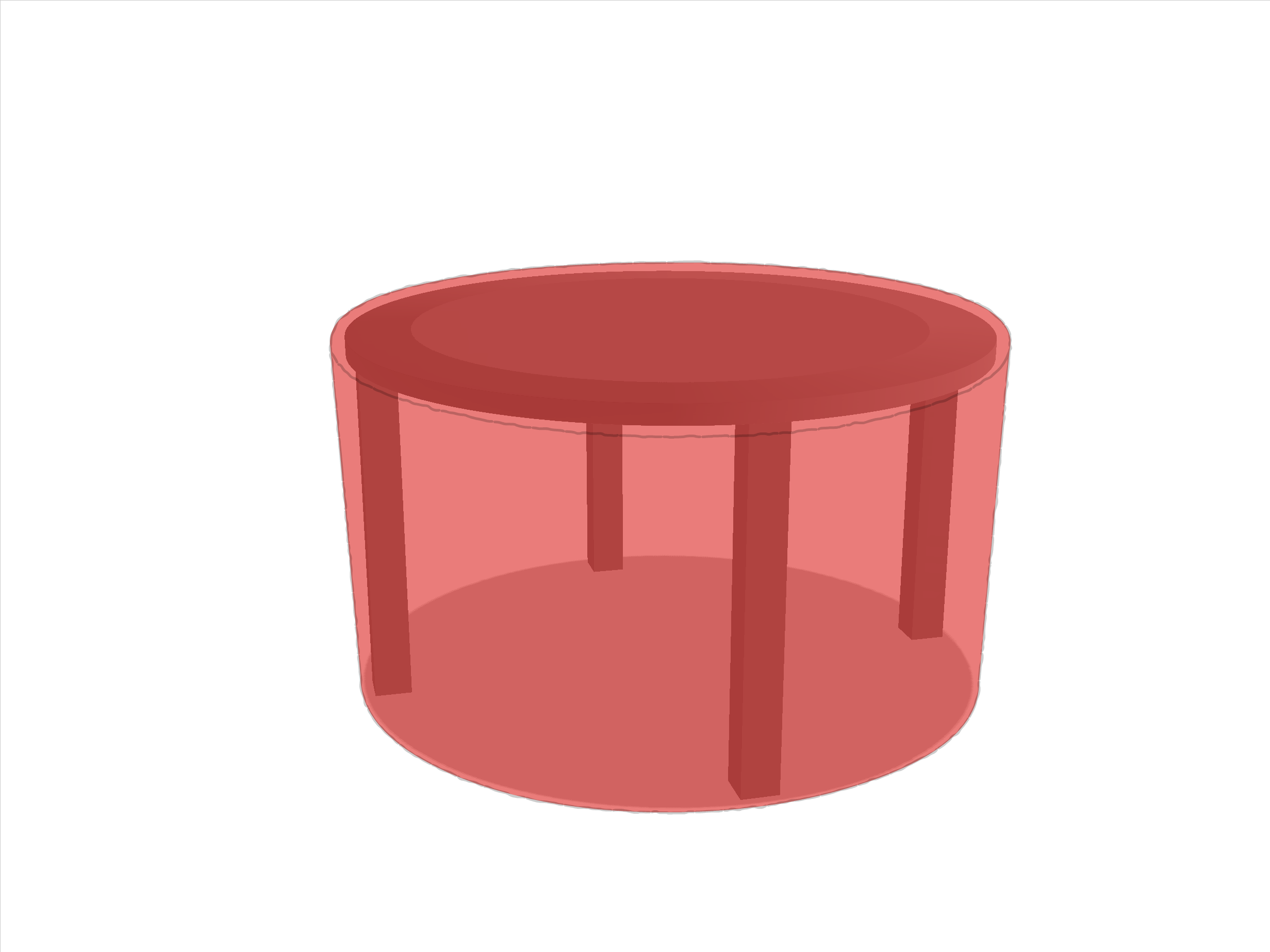 Table de jardin ronde en Protect cover 705 670gr/m², toile PVC Etanche Rouge RAL 3002