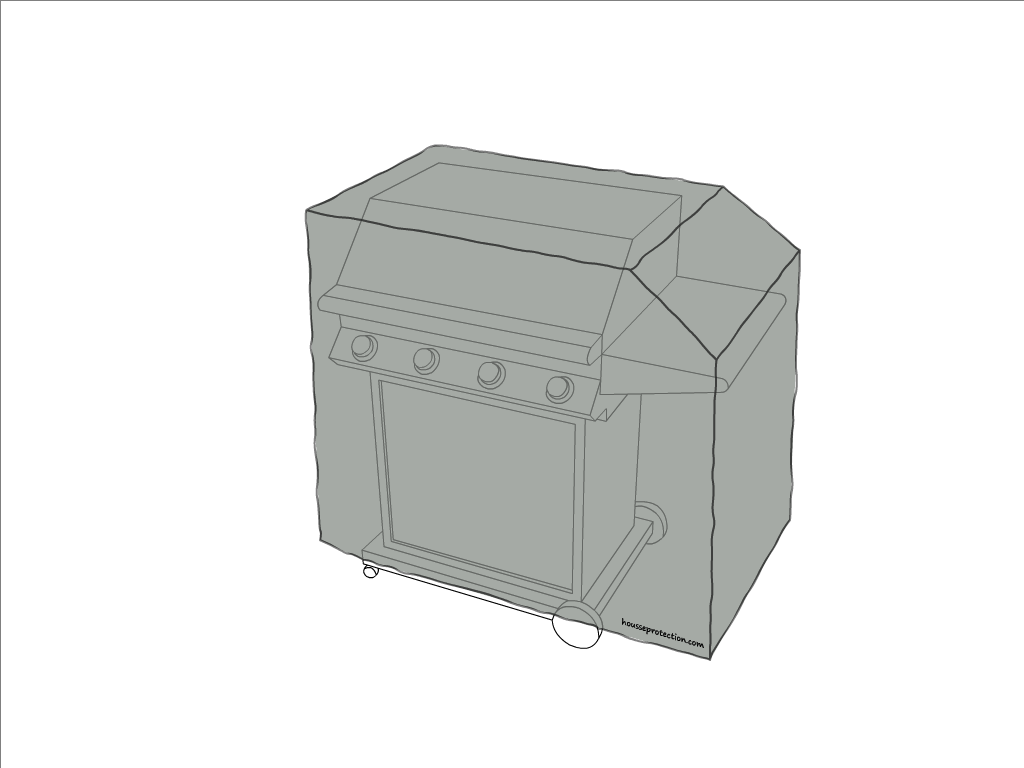 Housse de barbecue en Protect cover 705 670gr/m², toile PVC Etanche Gris clair RAL 7038