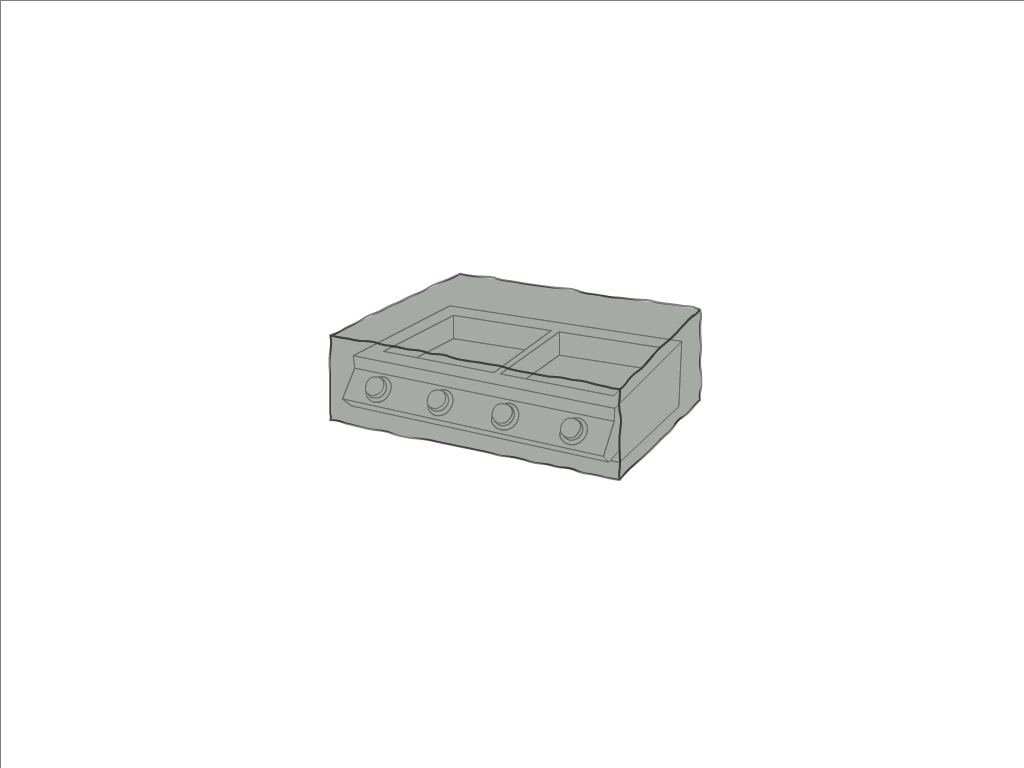 Housse de barbecue en Protect cover 705 670gr/m², toile PVC Etanche Gris clair RAL 7038