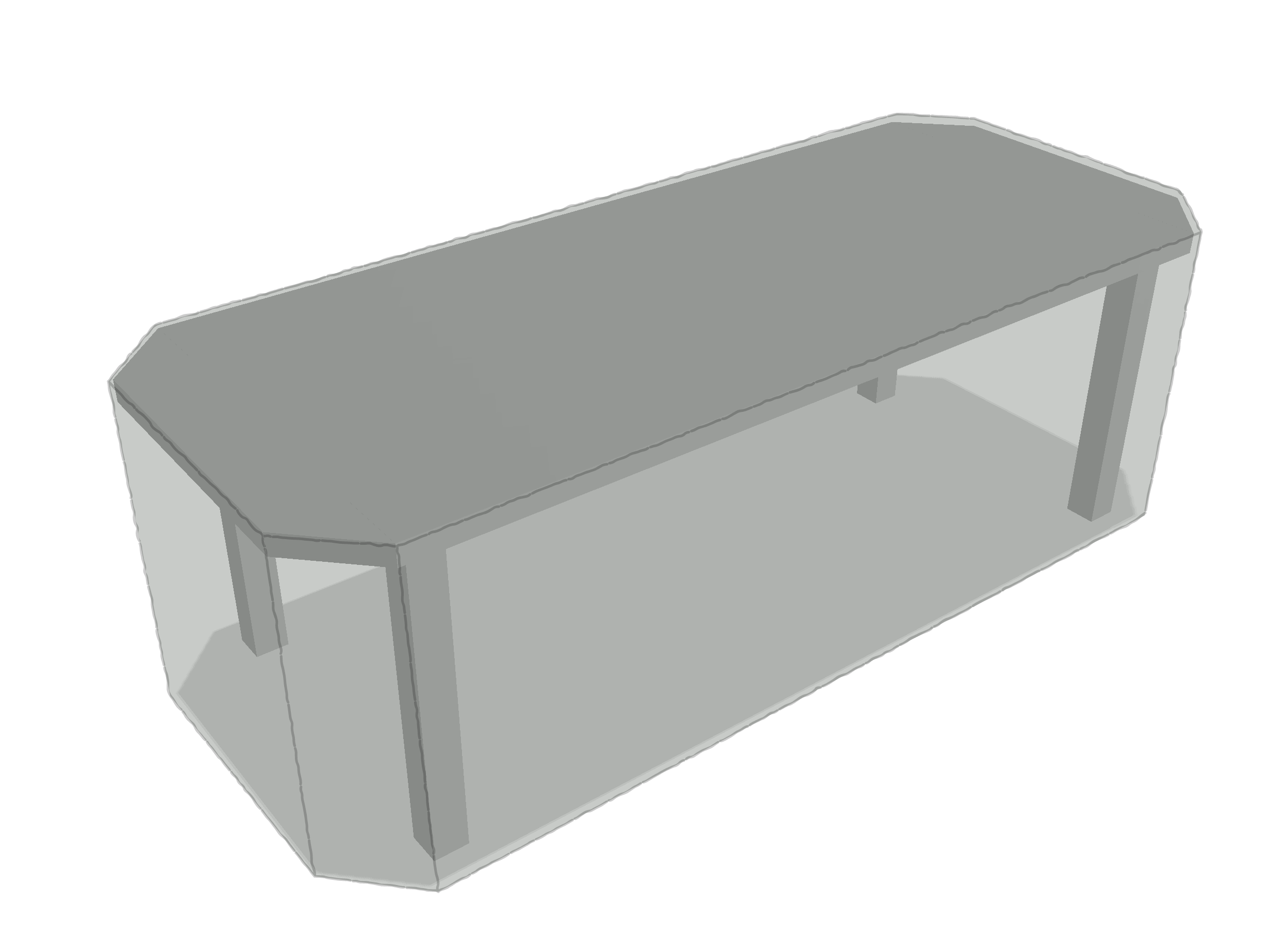 Table de jardin octogonale en Protect cover 705 670gr/m², toile PVC Etanche Gris clair RAL 7038