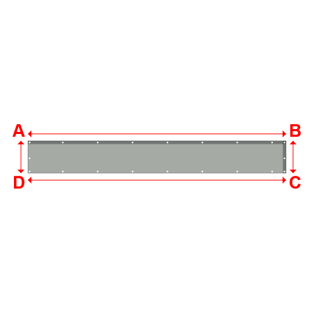 Bâche plate rectangle en Protect cover 705 670gr/m², toile PVC Etanche Gris clair RAL 7038 - 4x0.5m