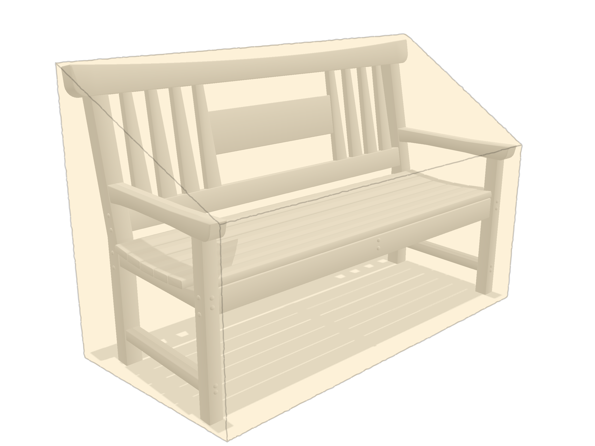 Banc de jardin en Protect cover 705 670gr/m², toile PVC Etanche Beige ral 1015