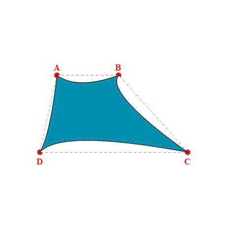 Voile d'ombrage trapèze en Soltis Lounge 96 Acapuclo 96-50847 - 2,50x4,20m