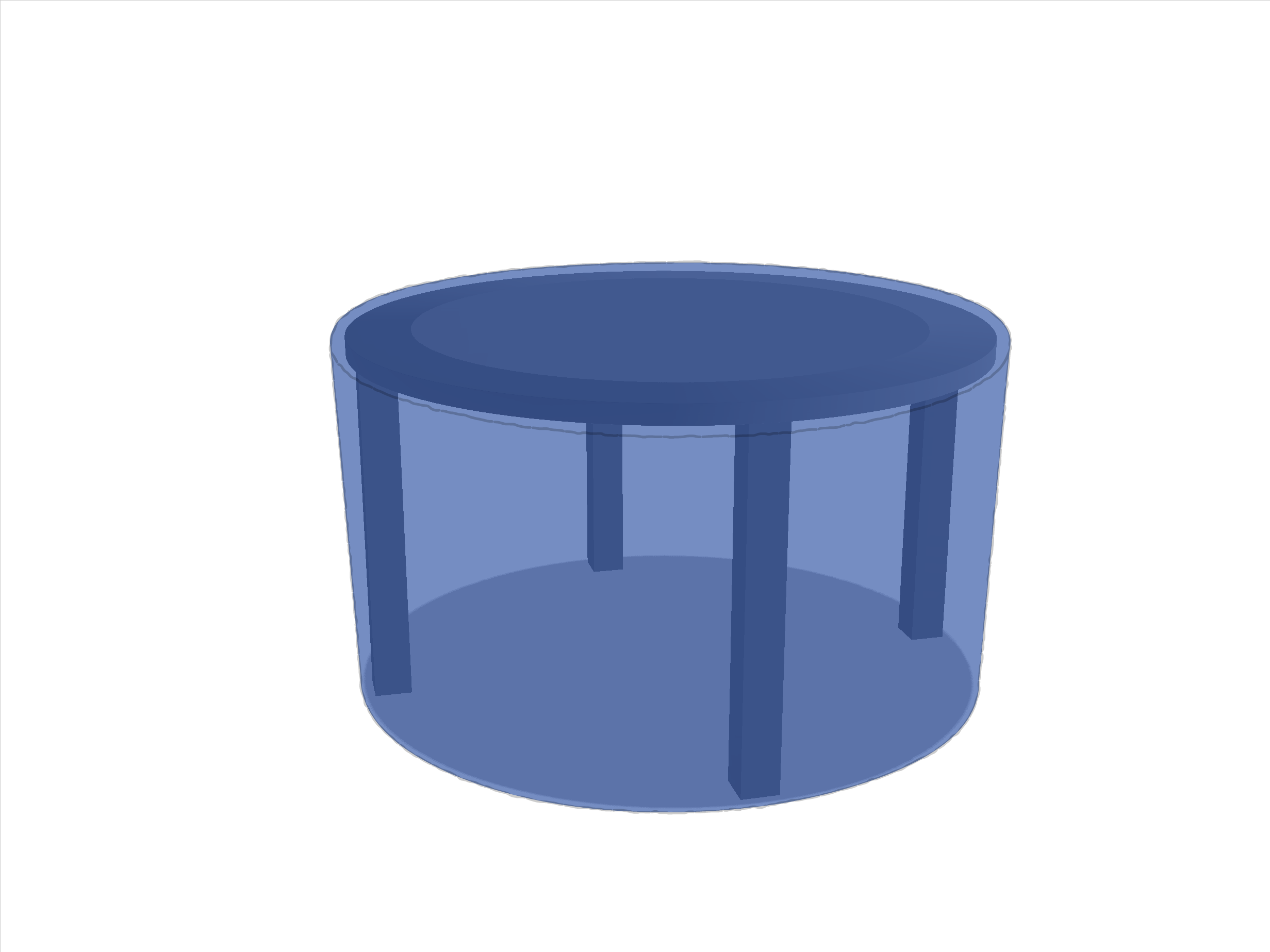 Table de jardin ronde en Protect cover 705 670gr/m², toile PVC Etanche Bleu foncé RAL 5002