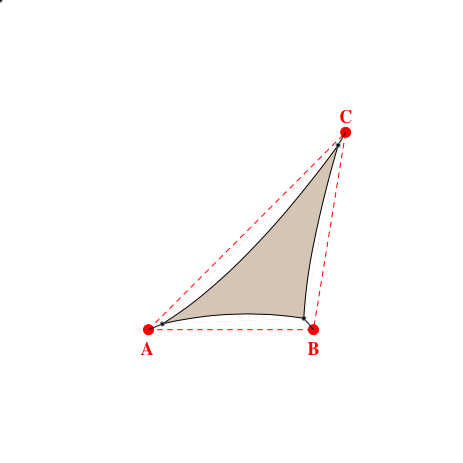 Voile d'ombrage triangle en Soltis Perform 92 Beige Sablé 92-2135 - 2,83x3,52x5,01m