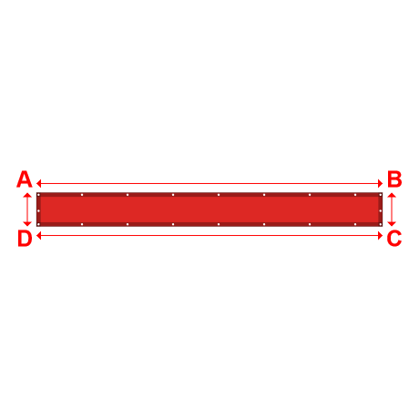 Bâche plate rectangle en Protect cover 705 670gr/m², toile PVC Etanche Rouge RAL 3002 - 4.1x0.4m
