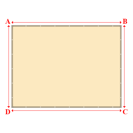 Bâche plate rectangle en Toile PVC Microperforée Protect meshes 332, 340gr/m² Beige - 4x3m