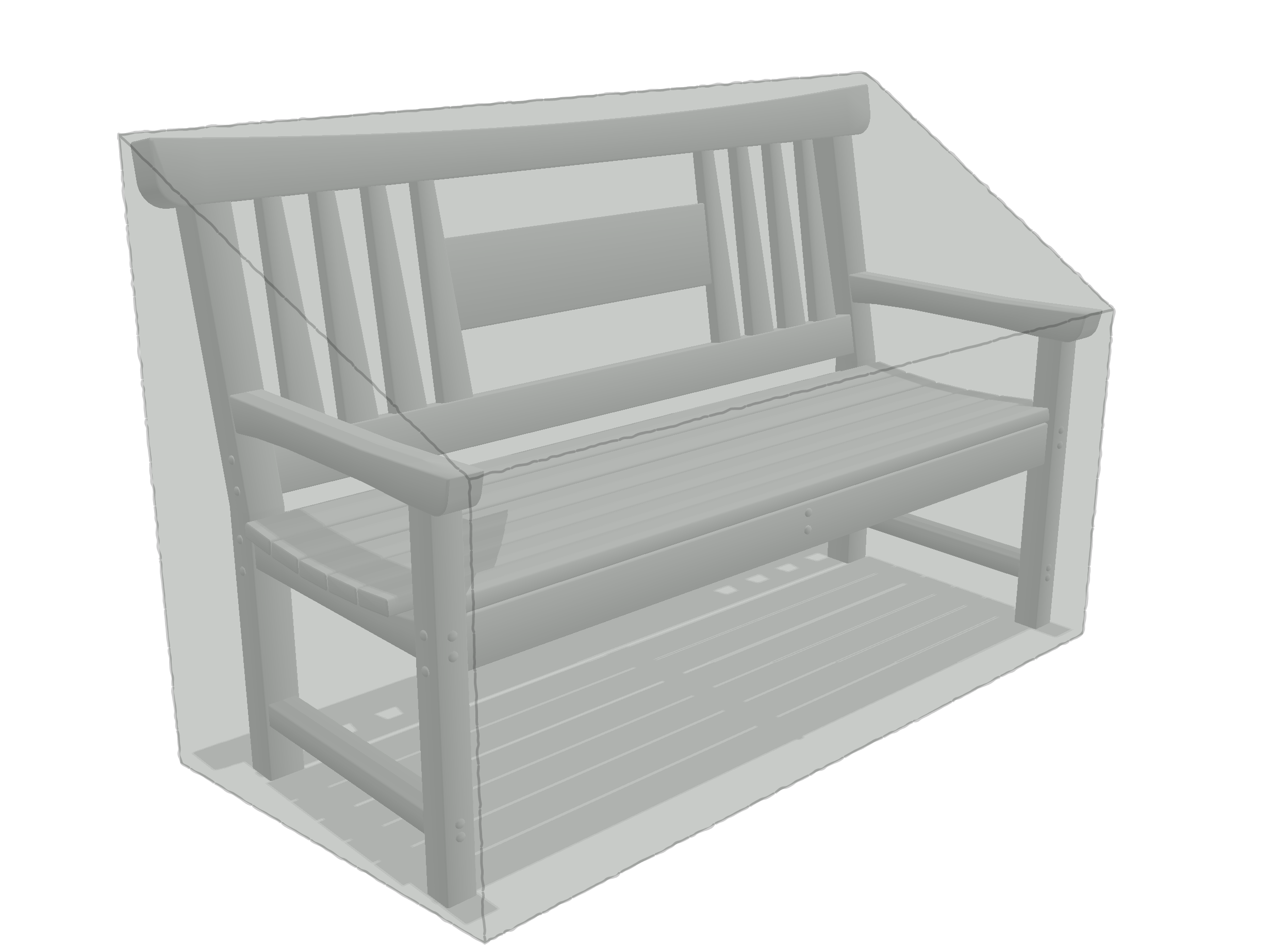 Banc de jardin en Protect cover 705 670gr/m², toile PVC Etanche Gris clair RAL 7038