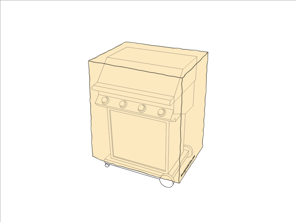 Housse de barbecue en Protect cover 705 670gr/m², toile PVC Etanche Beige ral 1015