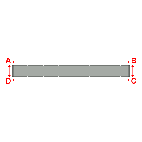 Bâche plate rectangle en Protect cover 705 670gr/m², toile PVC Etanche Gris clair RAL 7038 - 5x0.5m