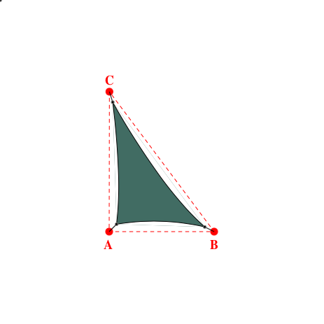 Voile d'ombrage triangle en Soltis Perform 92 Vert Tennis 92-8056 - 2,52x4,43x3,48m