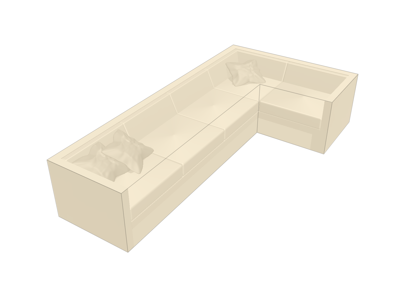 Canapé d'angle de jardin en Protect cover 705 670gr/m², toile PVC Etanche Beige ral 1015