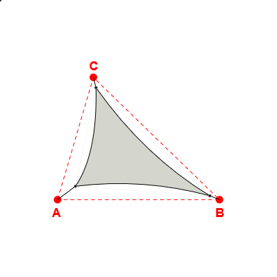 Voile d'ombrage triangle en Soltis Perform 92 Galet 92-2171 - 3,91x4,55x2,92m