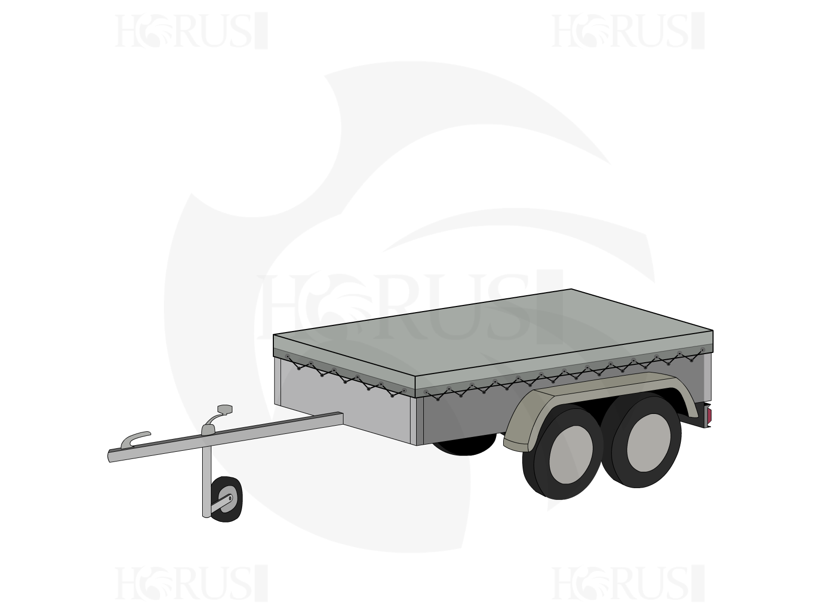 Bâche pour remorque ERDE LC242 FR en Protect cover 705 670gr/m², toile PVC Etanche Gris clair RAL 7038