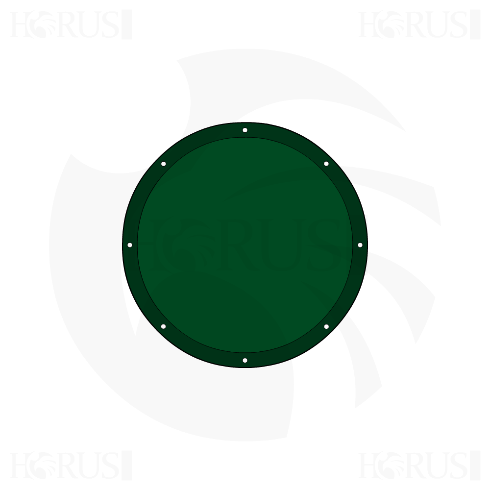Bâche plate ronde en Toile PVC Microperforée Protect meshes 362, 430gr/m² Vert d'une diamètre de 1.7m