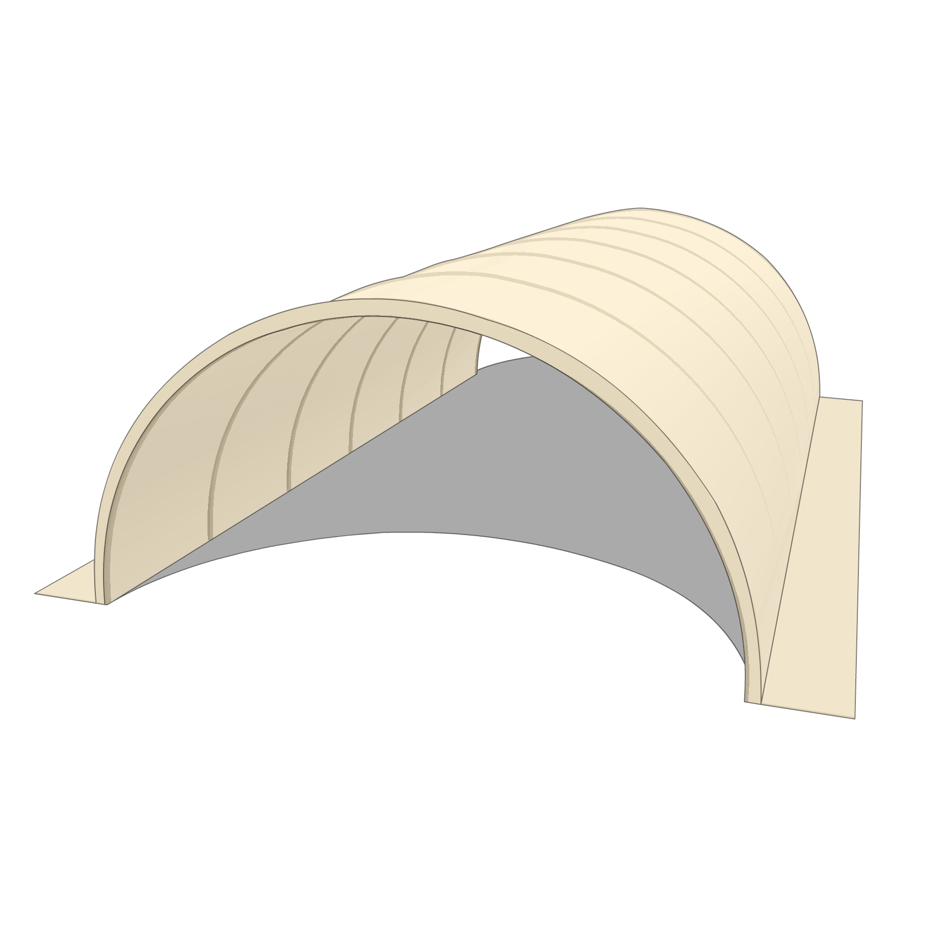Bâche pour tunnel 16x30m en Protect cover 705 670gr/m², toile PVC Etanche Beige ral 1015