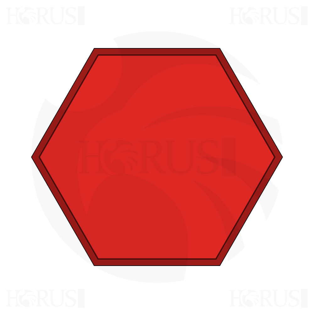 Bâche plate hexagonale regulier en Protect cover 705 670gr/m², toile PVC Etanche Rouge RAL 3002 d'une dimension de 2m
