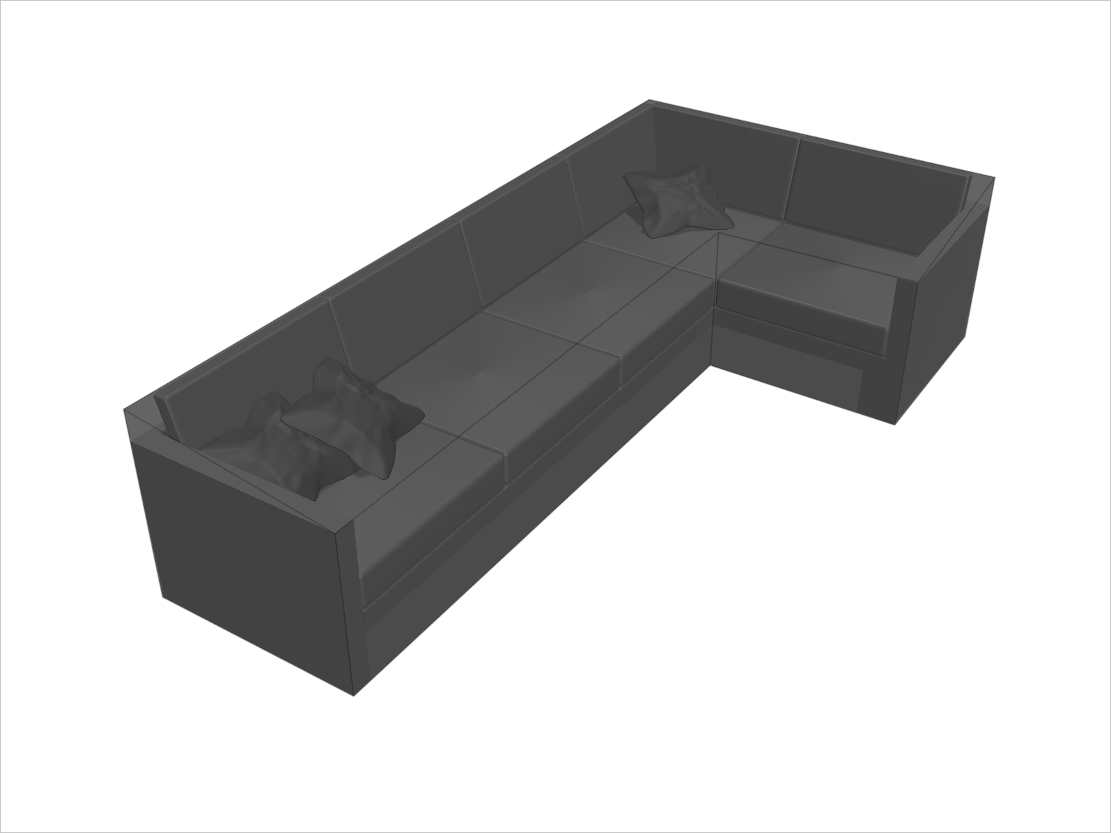 Canapé d'angle haut de jardin en Protect cover 705 670gr/m², toile PVC Etanche Noir RAL 9005
