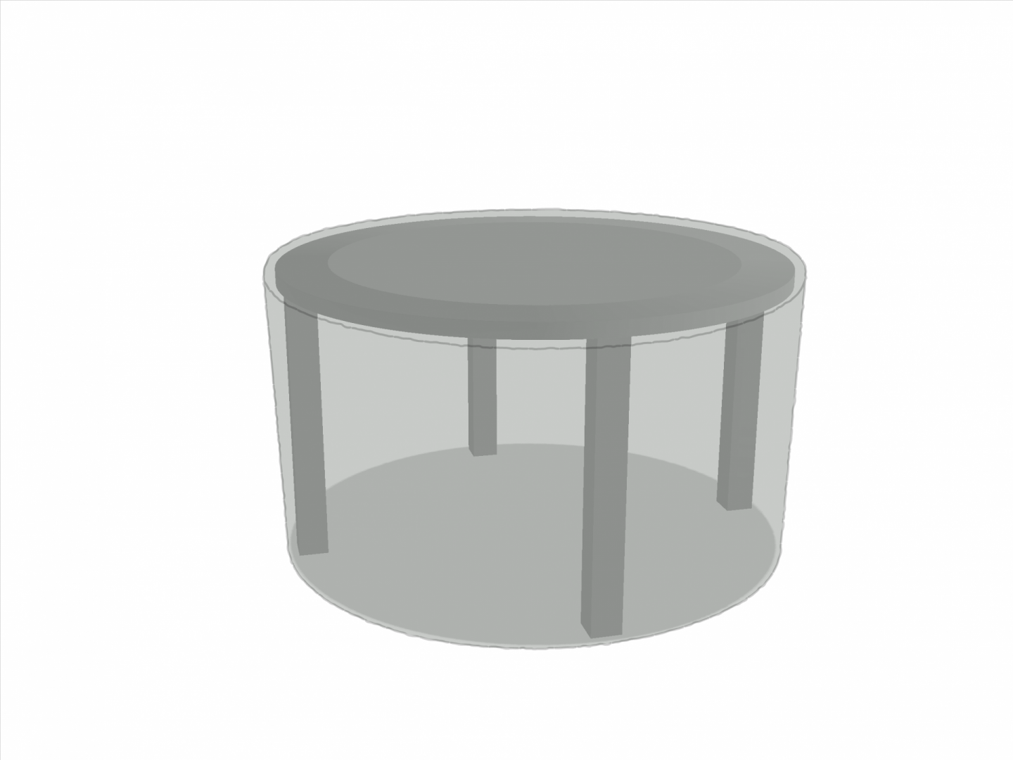 Table de jardin ronde en Protect cover 705 670gr/m², toile PVC Etanche Gris clair RAL 7038