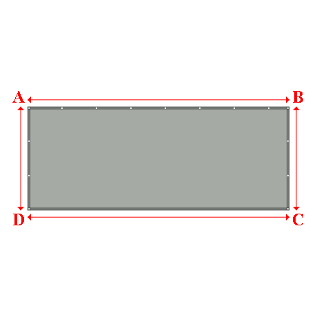 Bâche plate rectangle en Protect cover 705 670gr/m², toile PVC Etanche Gris clair RAL 7038 - 4.55x1.8m