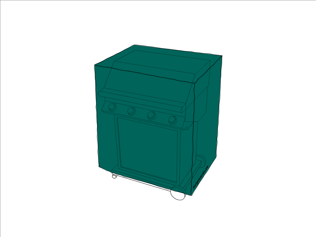 Housse de barbecue en Protect cover 705 670gr/m², toile PVC Etanche Vert industrie RAL 6026