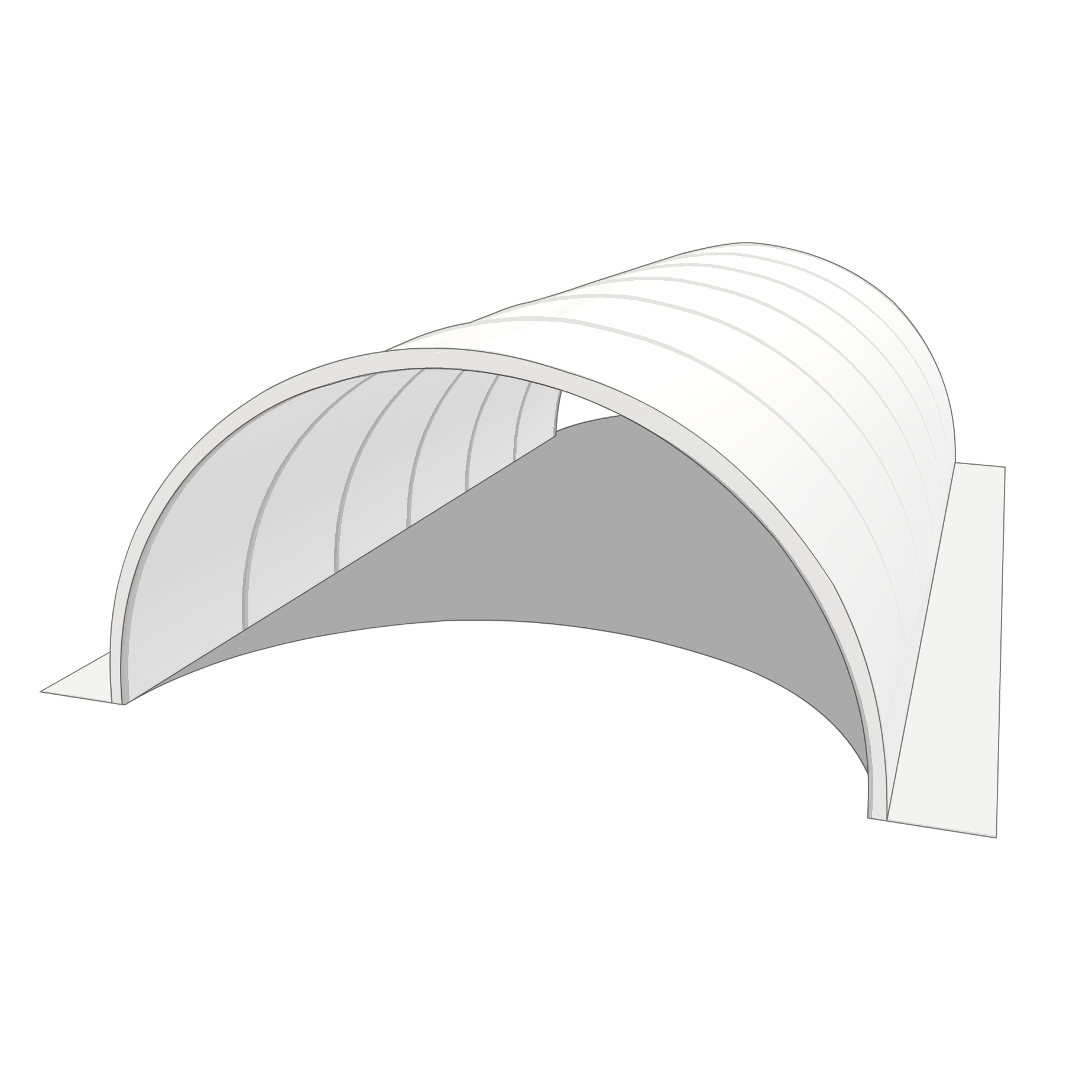 Bâche pour tunnel 7x100m en Protect cover 705 670gr/m², toile PVC Etanche Blanc RAL 9016
