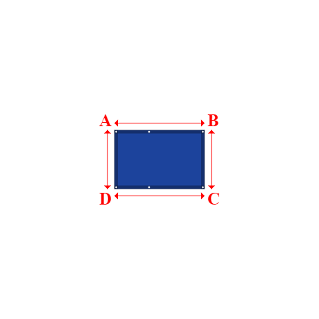 Bâche plate rectangle en Protect covert 905F3 900gr/m², toile PVC Etanche Bleu foncé - 1.3x0.85m
