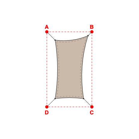 Voile d'ombrage rectangle en Soltis Lounge 96 Sandy beige 96-2135 - 2,19x4,19x1,89x3,89m