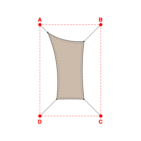Voile d'ombrage rectangle en Soltis Lounge 96 Sandy beige 96-2135 - 1,19x1,89x0,89x2,19m