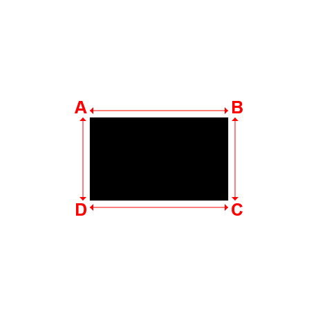 Bâche plate rectangle en Membrane PVC 670gr/m² Noir RAL 9005 - 2x1.2m