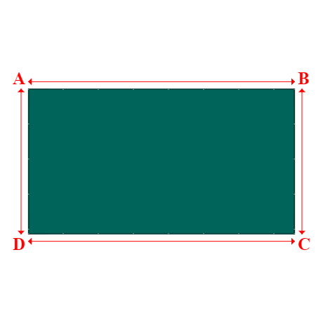 Bâche plate rectangle en Membrane PVC 670gr/m² Vert industrie RAL 6026 - 11x6m