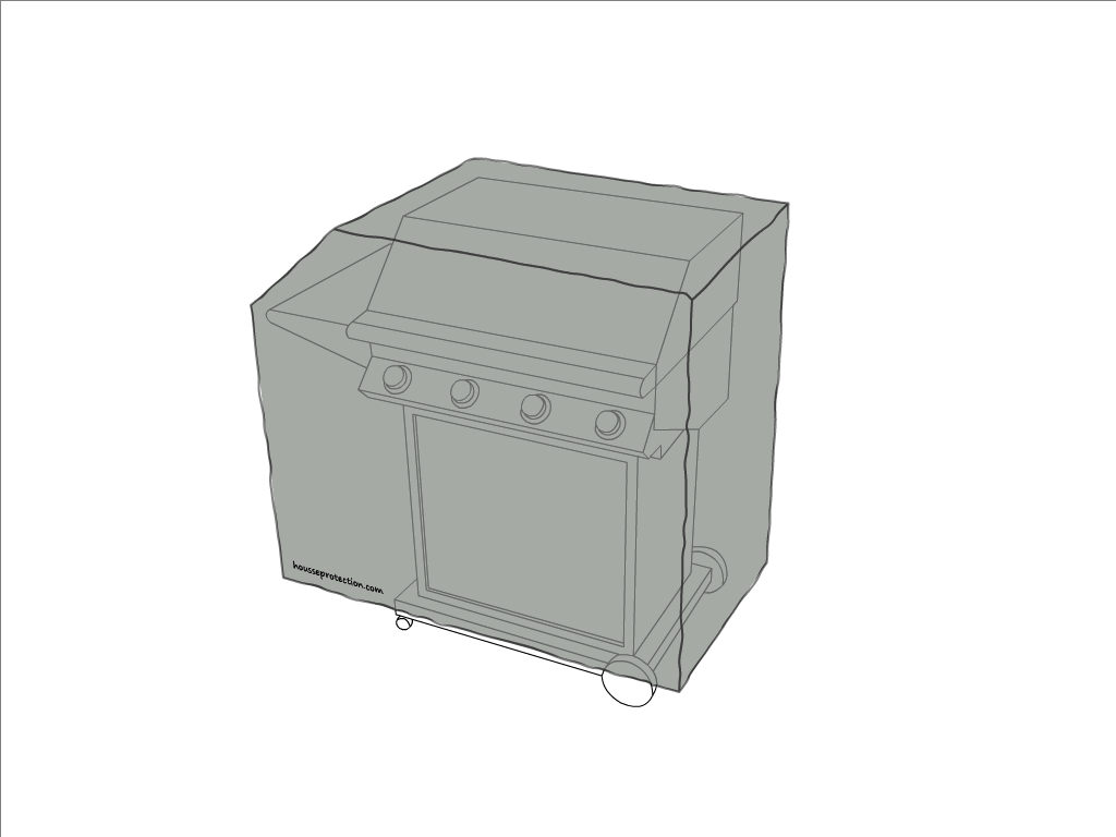 Housse de barbecue en Membrane PVC 670gr/m² Gris clair RAL 7038