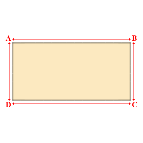 Bâche plate rectangle en Membrane PVC 670gr/m² Beige ral 1015 - 5.9x2.9m