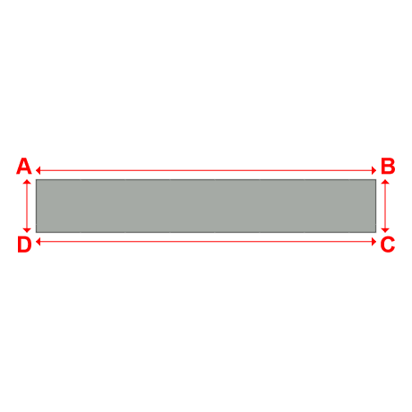 Bâche plate rectangle en Membrane PVC 670gr/m² Gris clair RAL 7038 - 16.6x2.6m