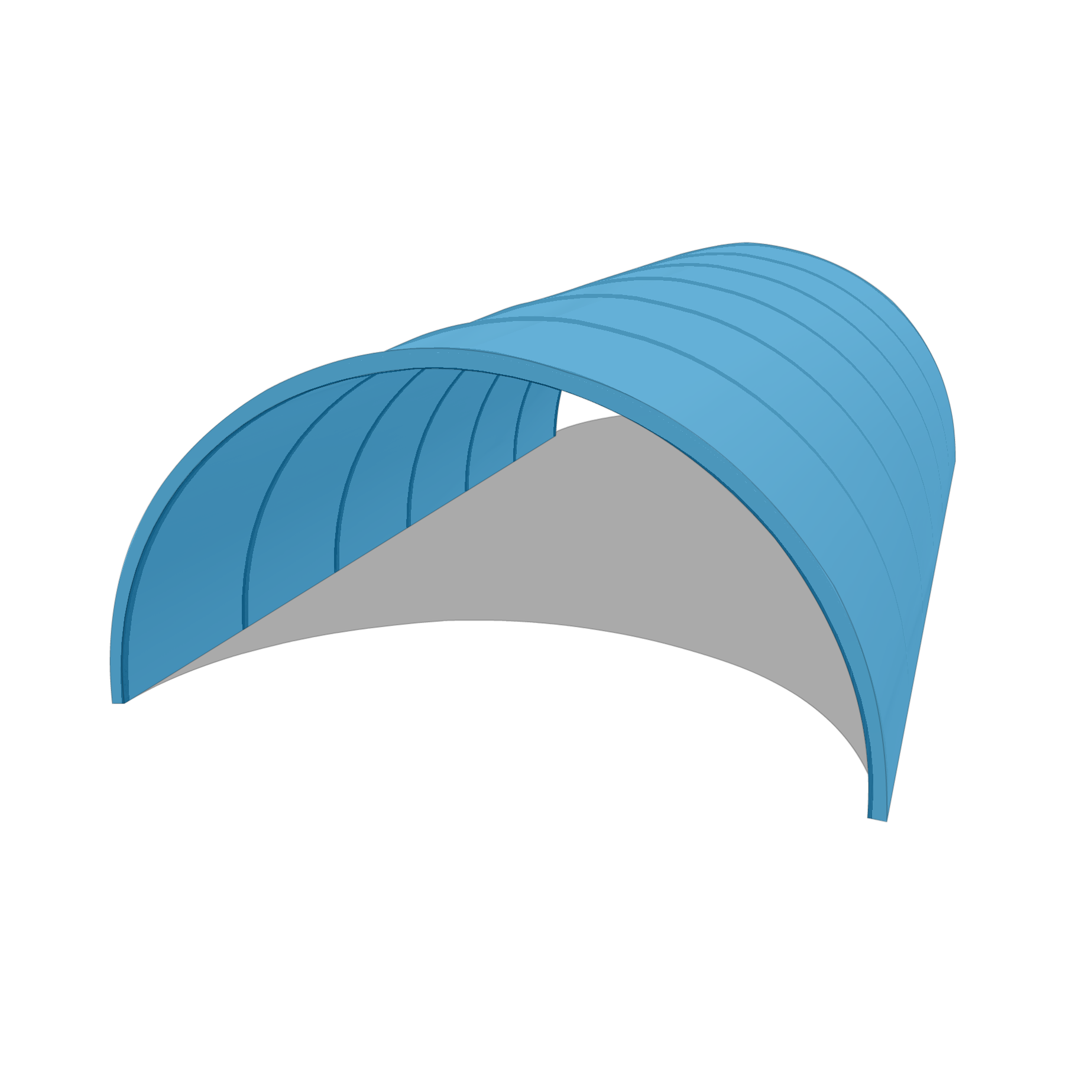Bâche pour tunnel 18x20m en Membrane PVC 670gr/m² Bleu clair RAL 5015