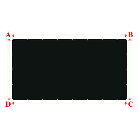 Bâche plate rectangle sur mesure en Toile PVC Microperforée Protect meshes 362, 430gr/m² Noir - 6.00x3.20m