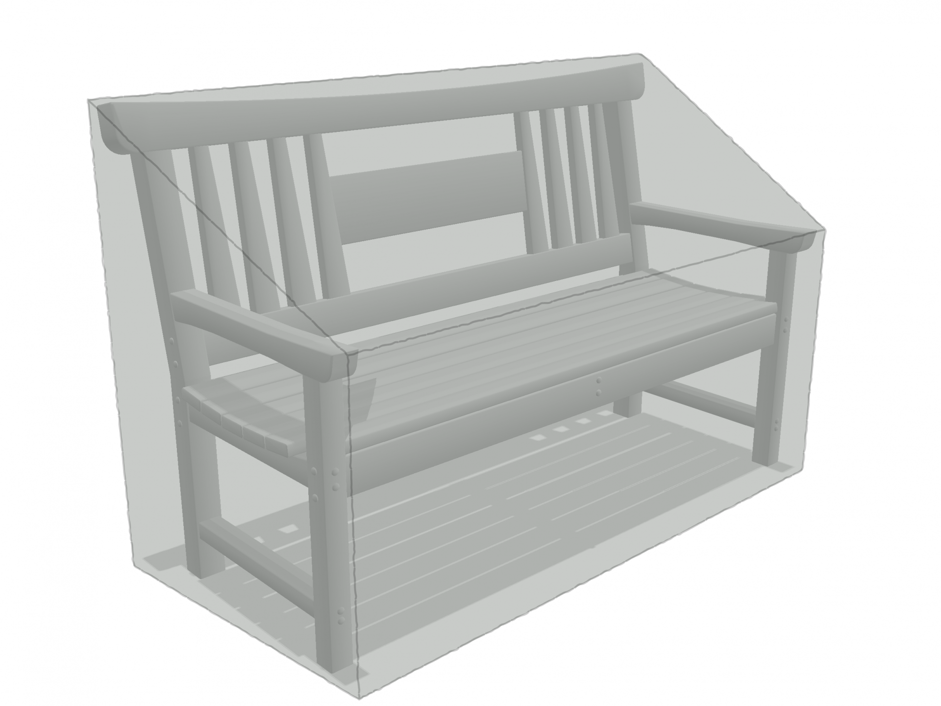 Banc de jardin en Membrane PVC 670gr/m² Gris clair RAL 7038