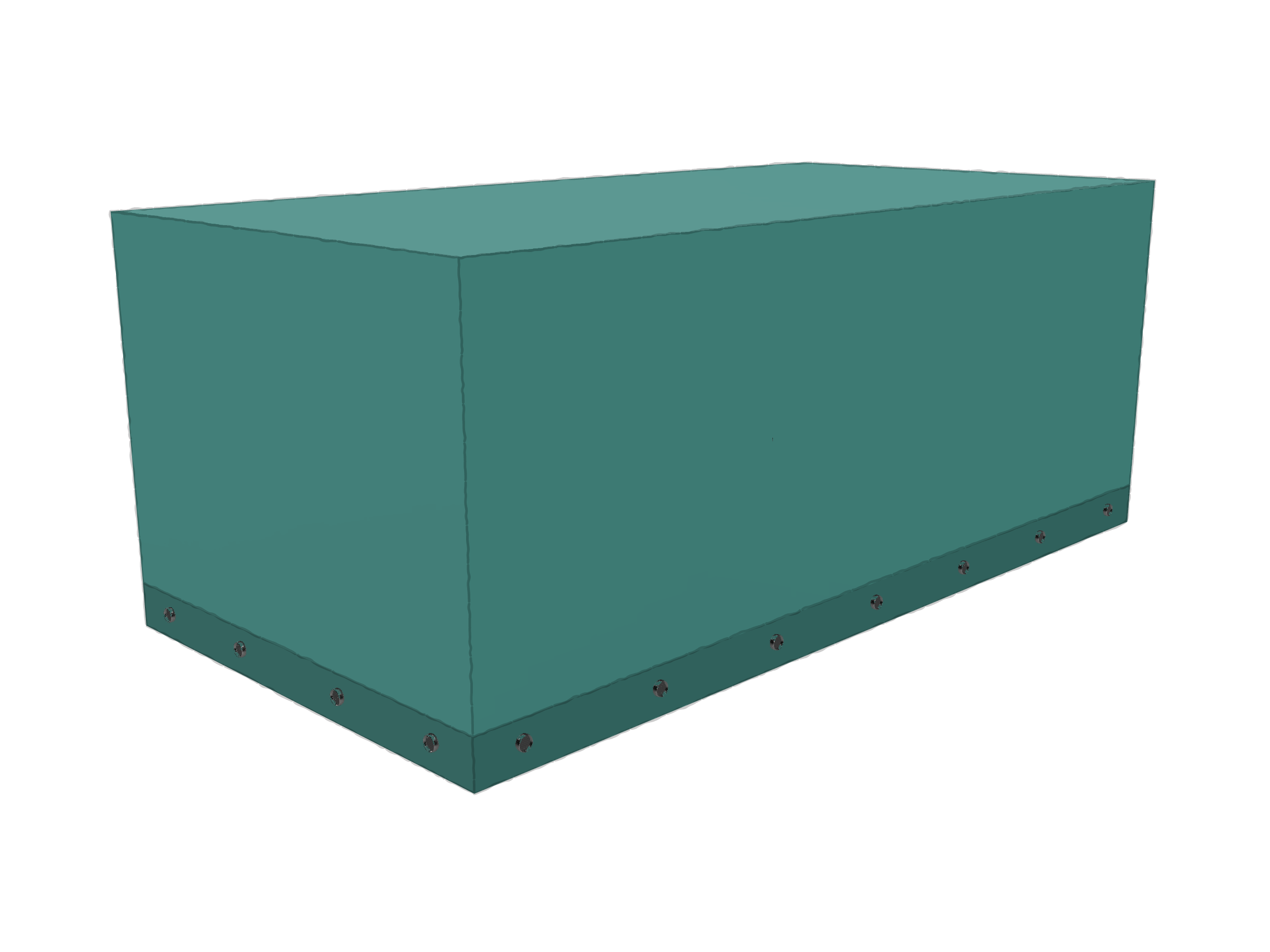 Housse Rectangle en Membrane PVC 670gr/m² Vert industrie RAL 6026