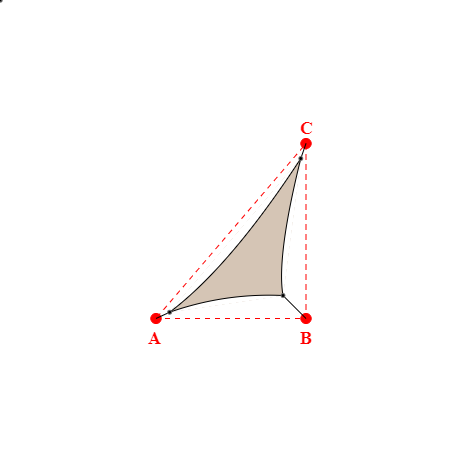 Voile d'ombrage triangle en Soltis Perform 92 Beige Sablé 92-2135 - 2,29x2,76x4,04m