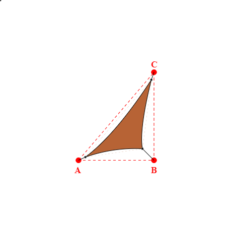 Voile d'ombrage triangle en Soltis Lounge 96 Caramel 96-50261 - 2,29x2,76x4,04m
