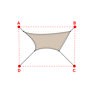 Voile d'ombrage trapèze en Soltis Perform 92 Beige Sablé 92-2135 - 2,60x1,09x1,35x1,09m