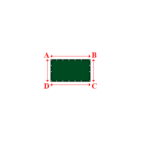 Bâche plate rectangle sur mesure en Toile PVC Microperforée Protect meshes 362, 430gr/m² Vert - 1.30x0.73m